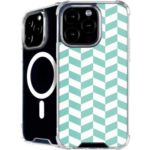 Blue White Chevron iPhone 16 Pro Max MagSafe Case