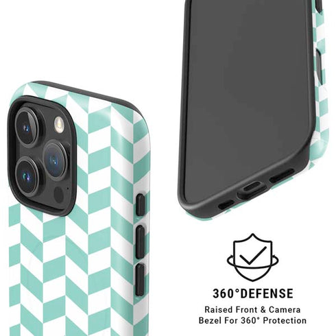 Blue White Chevron iPhone 16 Pro Max Magsafe Impact Case