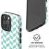 Blue White Chevron iPhone 16 Pro Max Magsafe Impact Case