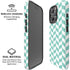 Blue White Chevron iPhone 16 Pro Max Magsafe Impact Case