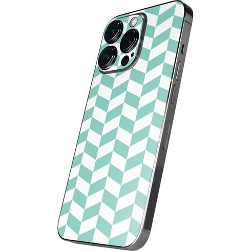 Blue White Chevron iPhone 16 Pro Skin