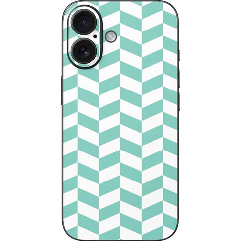 Blue White Chevron iPhone 16 Skin