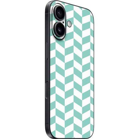 Blue White Chevron iPhone 16 Skin