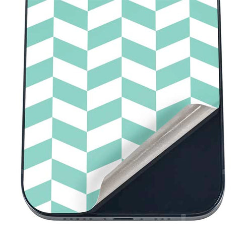 Blue White Chevron iPhone 16 Skin