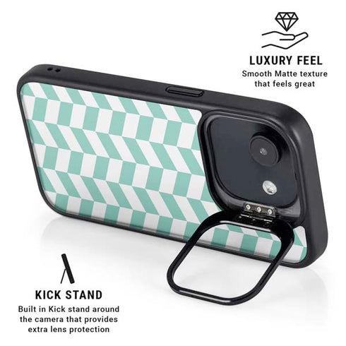 Blue White Chevron iPhone 16e Kickstand Case