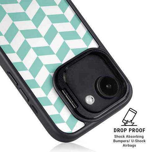 Blue White Chevron iPhone 16e Kickstand Case