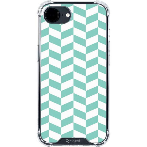 Blue White Chevron iPhone 16e Clear Case