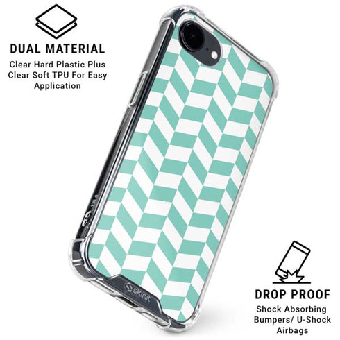 Blue White Chevron iPhone 16e Clear Case