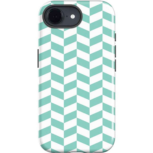 Blue White Chevron iPhone 16e Impact Case