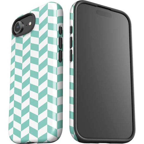 Blue White Chevron iPhone 16e Impact Case