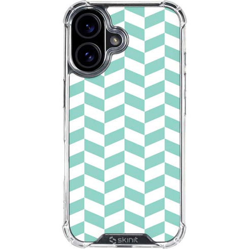 Blue White Chevron iPhone 17 Clear Case