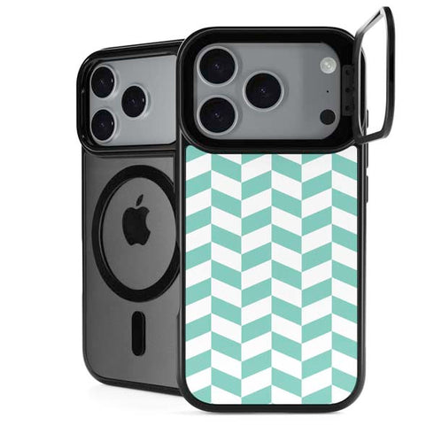 Blue White Chevron iPhone 18 Pro Kickstand Case