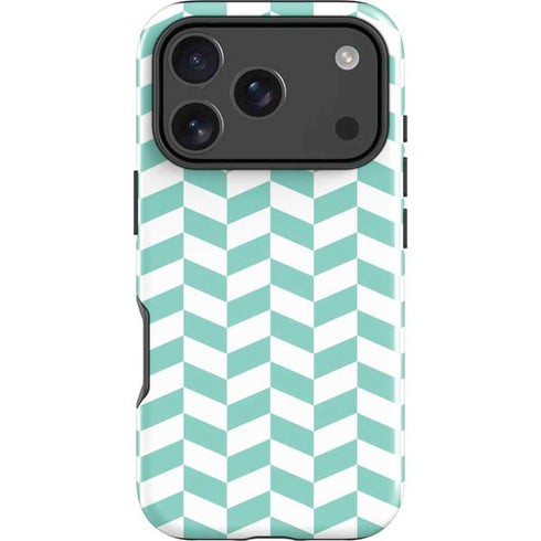 Blue White Chevron iPhone 18 Pro Max Impact Case