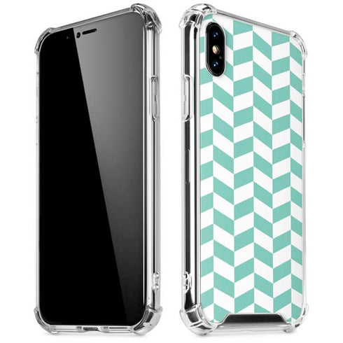 Blue White Chevron iPhone X/XS Clear Case
