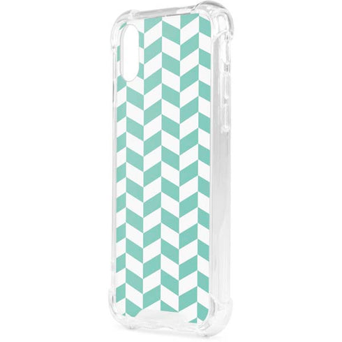 Blue White Chevron iPhone XS Clear Case