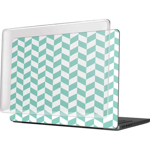 Blue White Chevron MacBook Pro 14in (2021-24) Case plus Skin