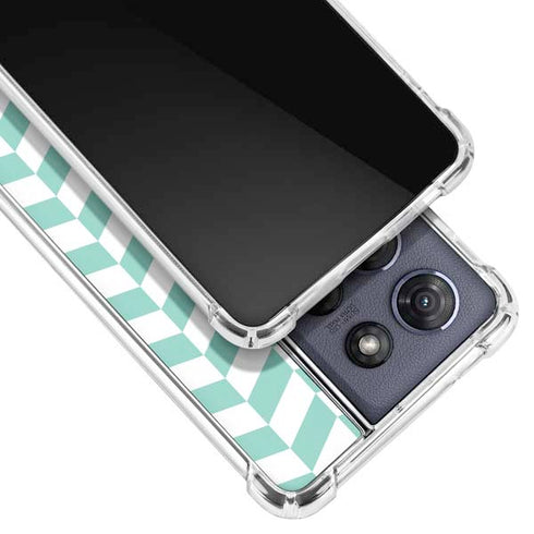 Blue White Chevron Moto G 5G (2025) Clear Case