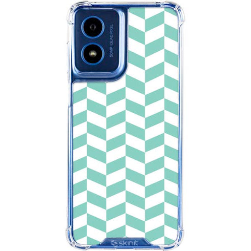 Blue White Chevron Moto G Play 4G (2024) Clear Case