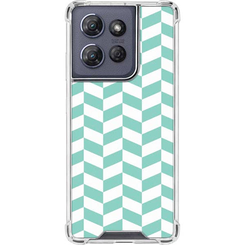 Blue White Chevron Moto G Power 5G (2025) Clear Case