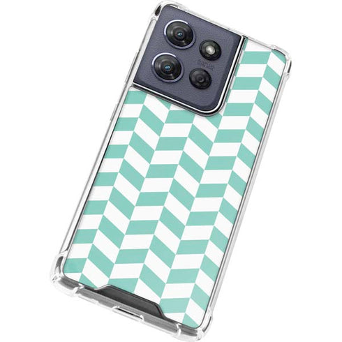 Blue White Chevron Moto G Power 5G (2025) Clear Case