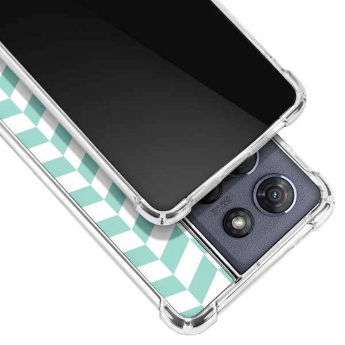 Blue White Chevron Moto G Power 5G (2025) Clear Case