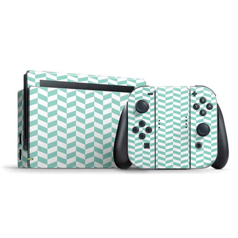 Blue White Chevron Nintendo Skins