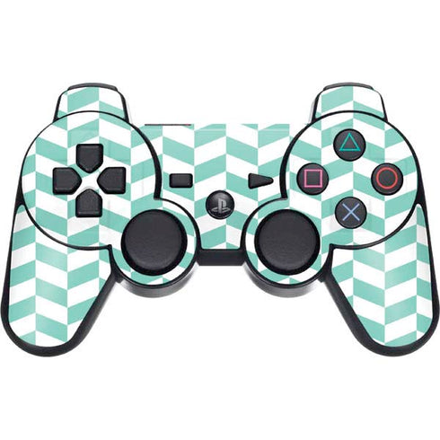 Blue White Chevron PS3 Dual Shock wireless controller Skin