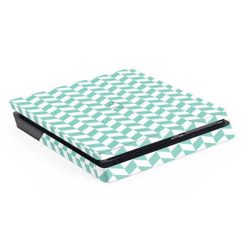Blue White Chevron PS4 Slim Skin
