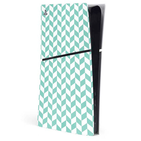 Blue White Chevron PS5 Slim Digital Edition Console Skin