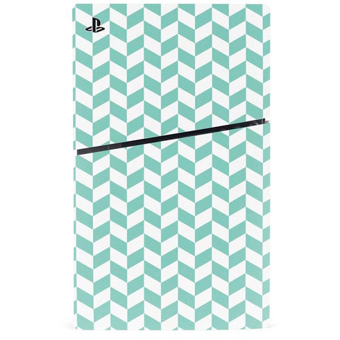 Blue White Chevron PS5 Slim Digital Edition Console Skin