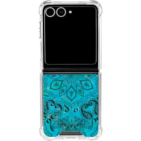 Blue Zen Ginseng Galaxy Z Flip7 Clear Case