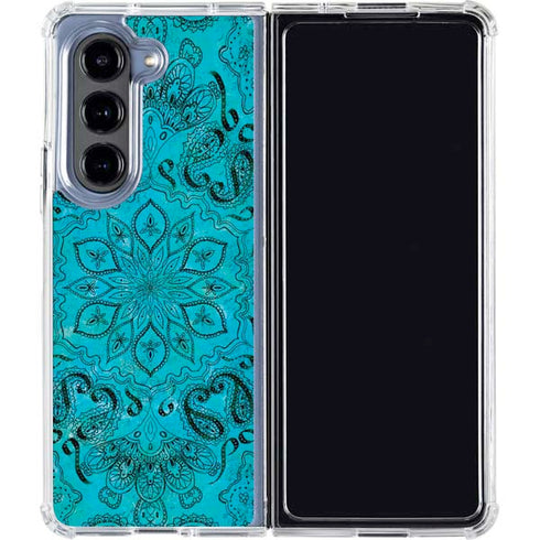 Blue Zen Ginseng Galaxy Z Fold5 5G Clear Case