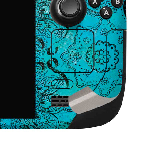 Blue Zen Ginseng Steam Deck Handheld Gaming Computer OLED Skin