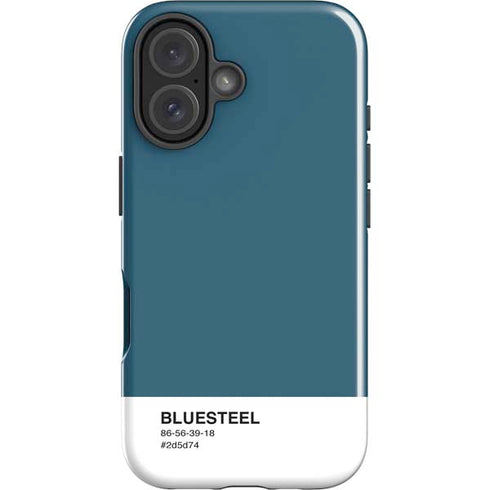 Bluesteel Color Palette iPhone 16 Plus Impact Case