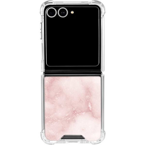 Blush Marble Galaxy Z Flip7 Clear Case
