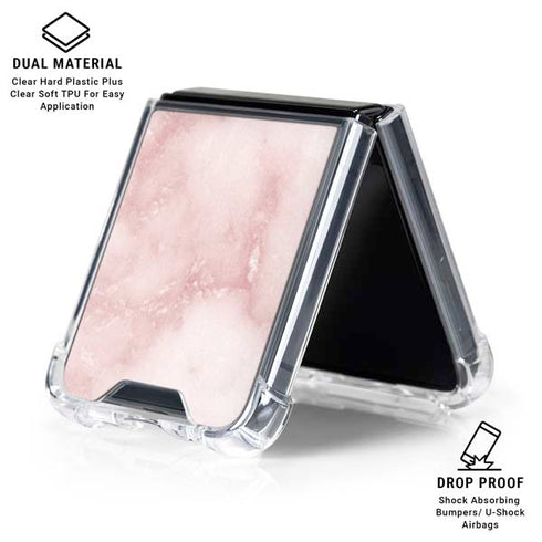 Blush Marble Galaxy Z Flip7 Clear Case
