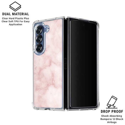 Blush Marble Galaxy Z Fold7 Clear Case