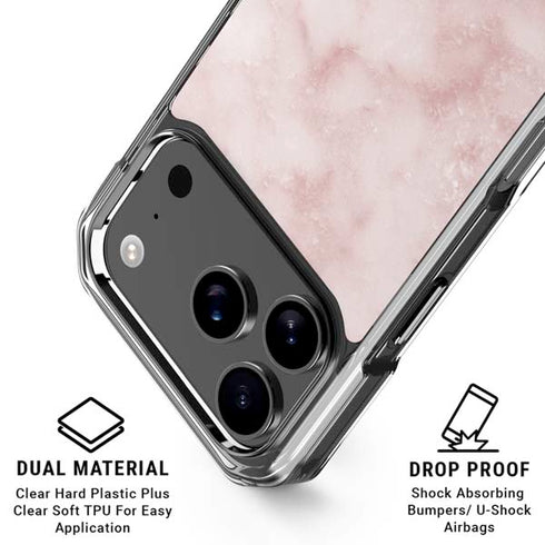 Blush Marble iPhone 17 Pro Clear Case