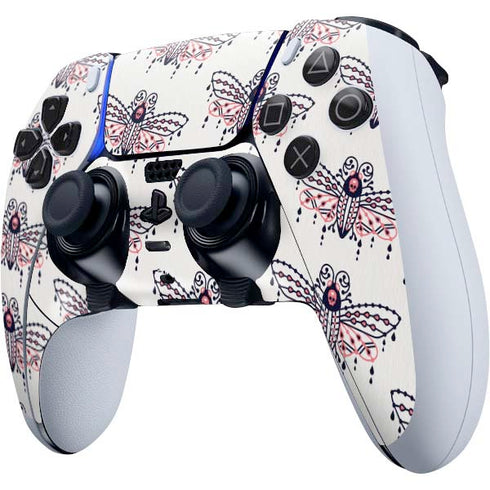 Cat Coq Blush Moth PS5 DualSense Edge Pro Controller Skin