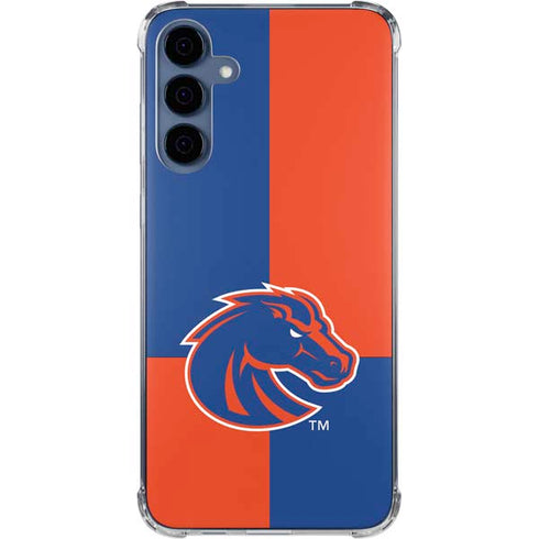 Boise State University Broncos Checkered Galaxy A55 5G Clear Case