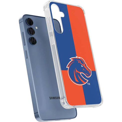 Boise State University Broncos Checkered Galaxy A55 5G Clear Case