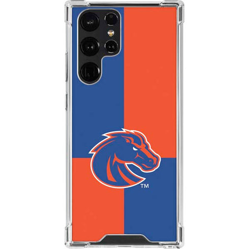 Boise State University Broncos Checkered Galaxy S23 Ultra Clear Case