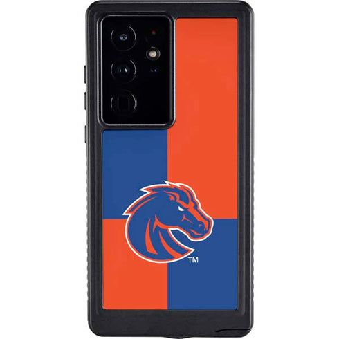 Boise State University Broncos Checkered Galaxy S24 Ultra Waterproof Case