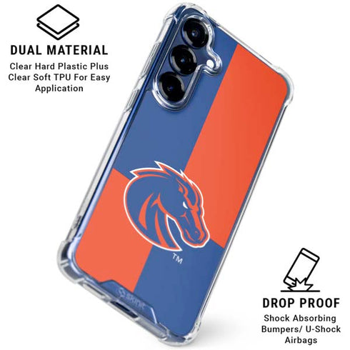 Boise State University Broncos Checkered Galaxy S25 Plus Clear Case
