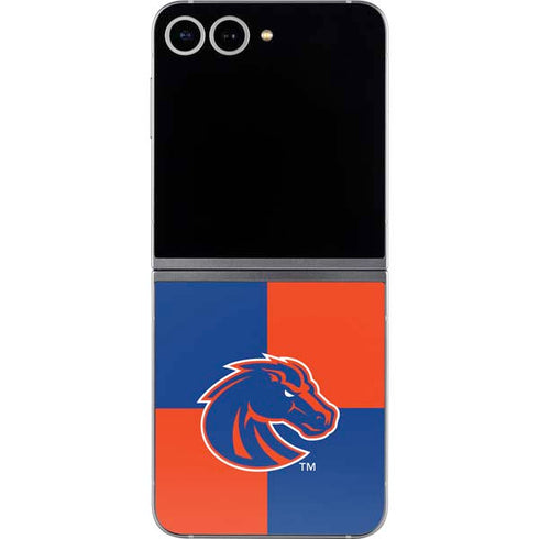 Boise State University Broncos Checkered Galaxy Z Flip6 Skin