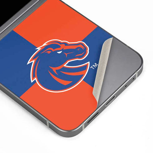 Boise State University Broncos Checkered Galaxy Z Flip6 Skin
