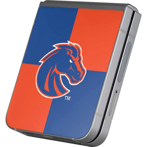 Boise State University Broncos Checkered Galaxy Z Flip6 Skin