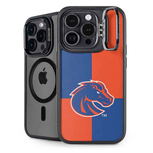 Boise State University Broncos Checkered iPhone 15 Pro Kickstand Case