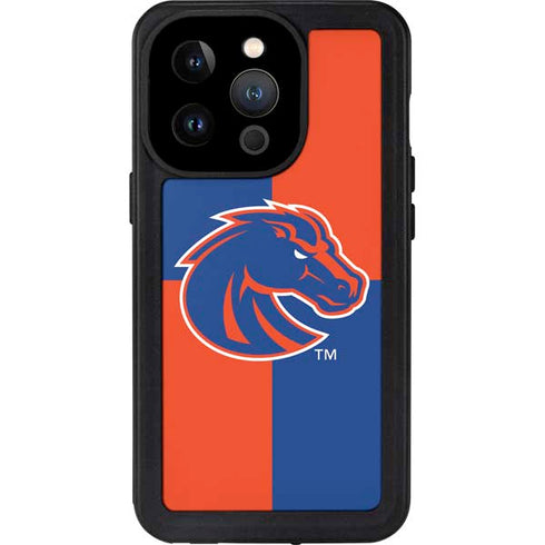 Boise State University Broncos Checkered iPhone 15 Pro Waterproof Case
