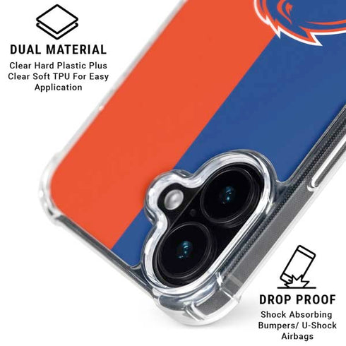 Boise State University Broncos Checkered iPhone 16 Plus Clear Case